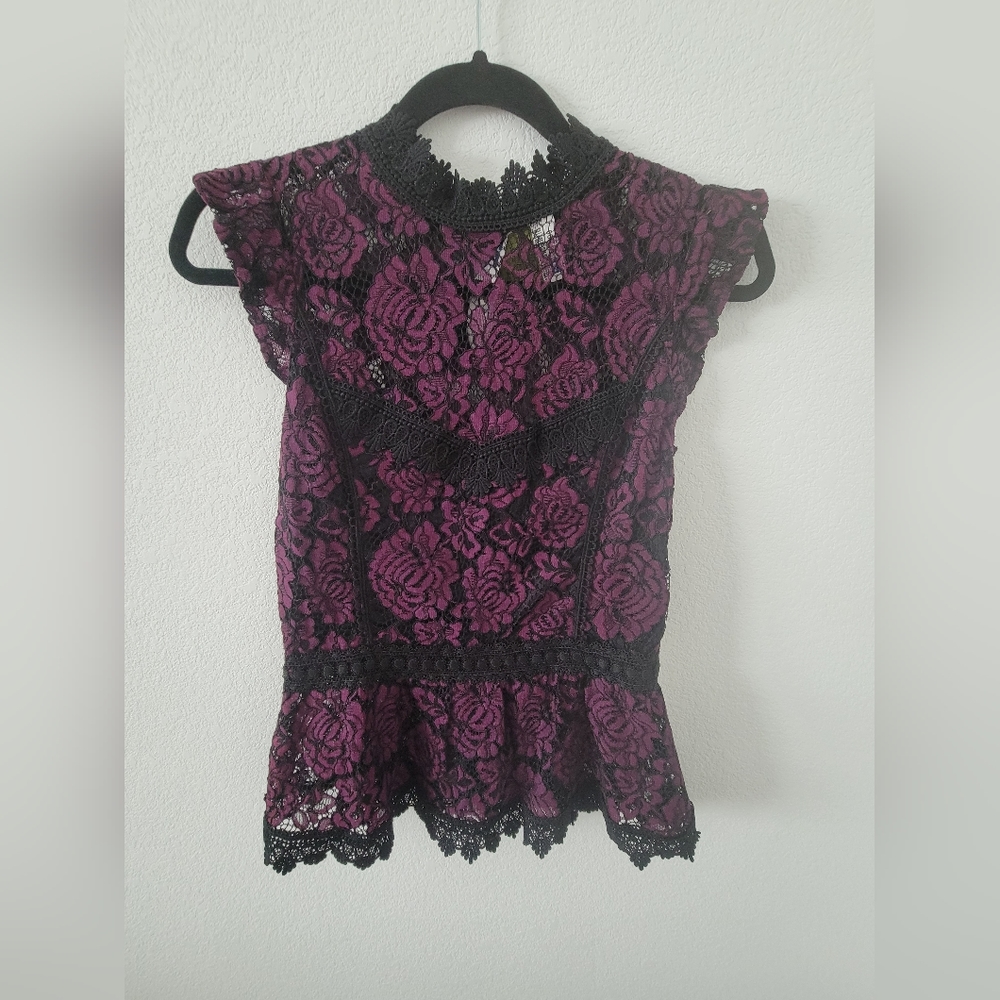 NWT black and purple blouse